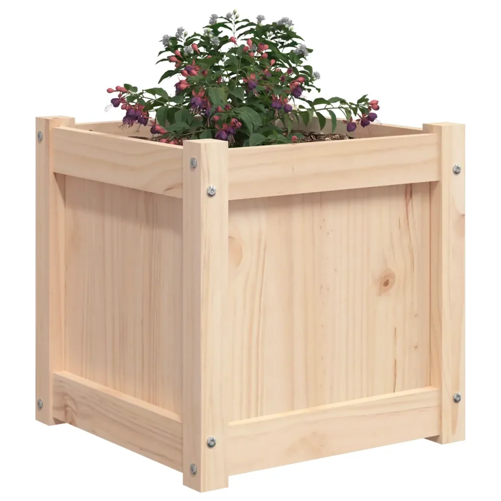 Fioriera da Giardino 40x40x40 cm in Legno Massello di Pino - Image 4