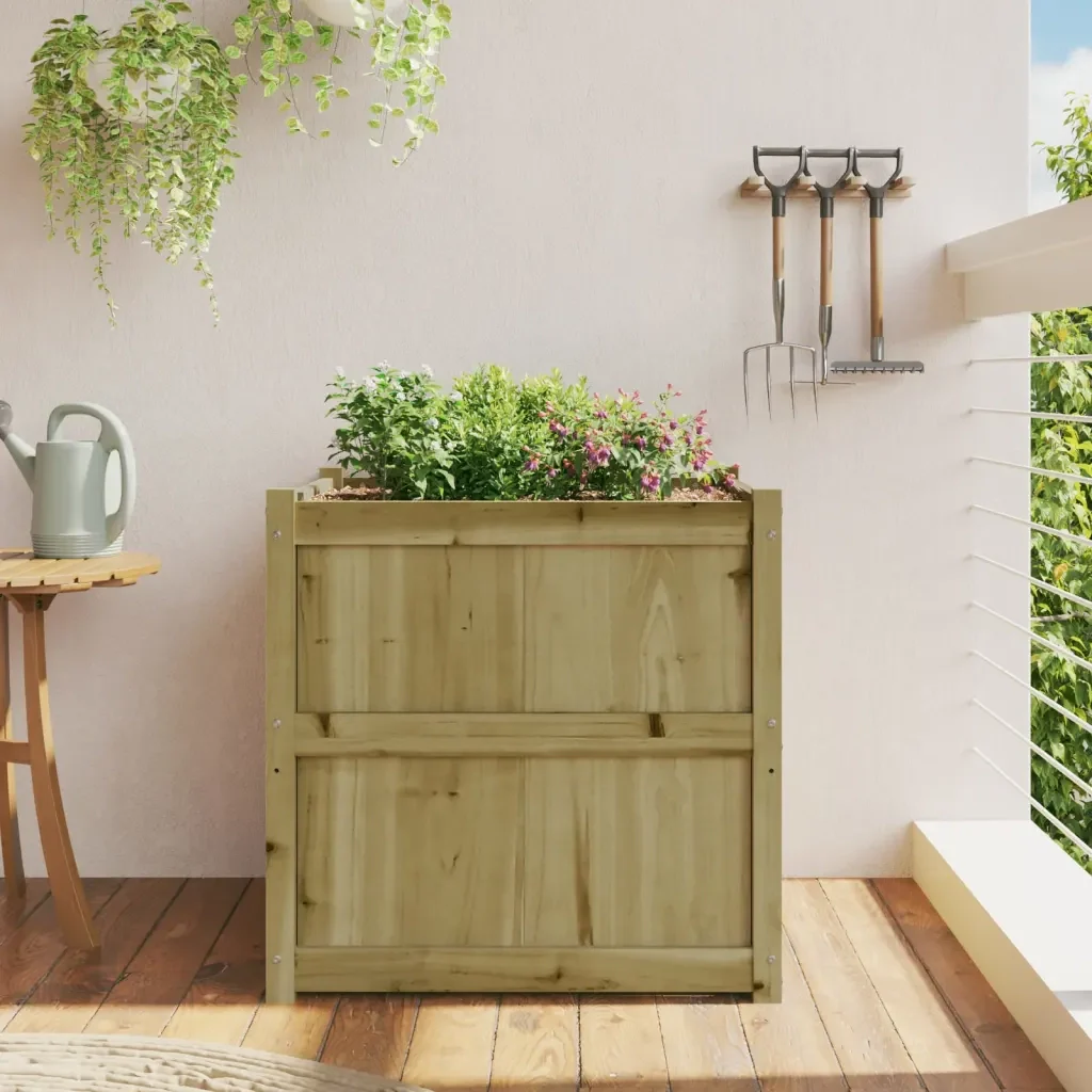 Fioriera da Giardino 70x70x70 cm in Legno di Pino Impregnato 837438 - Image 3