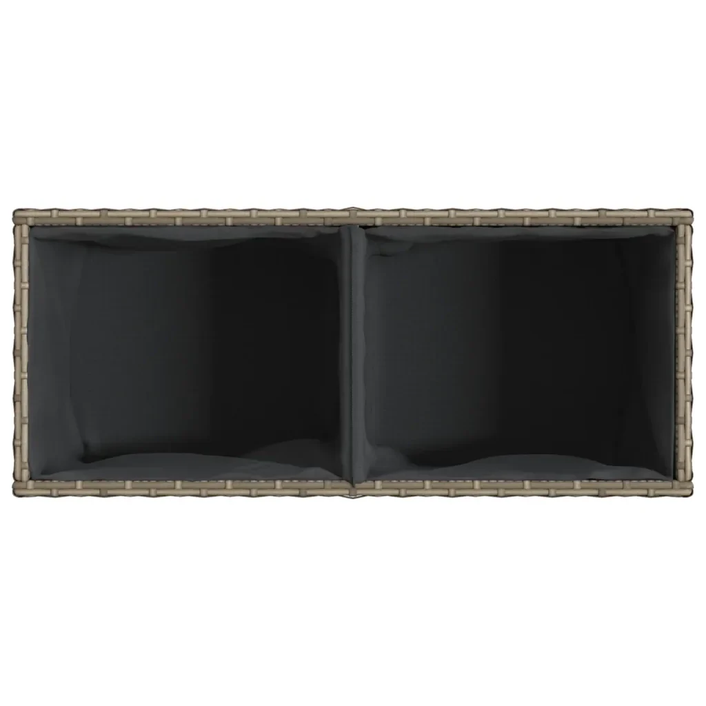 Fioriera da Giardino con 2 Vasi Grigia 72x30x32 cm Polyrattan 366424 - Image 8