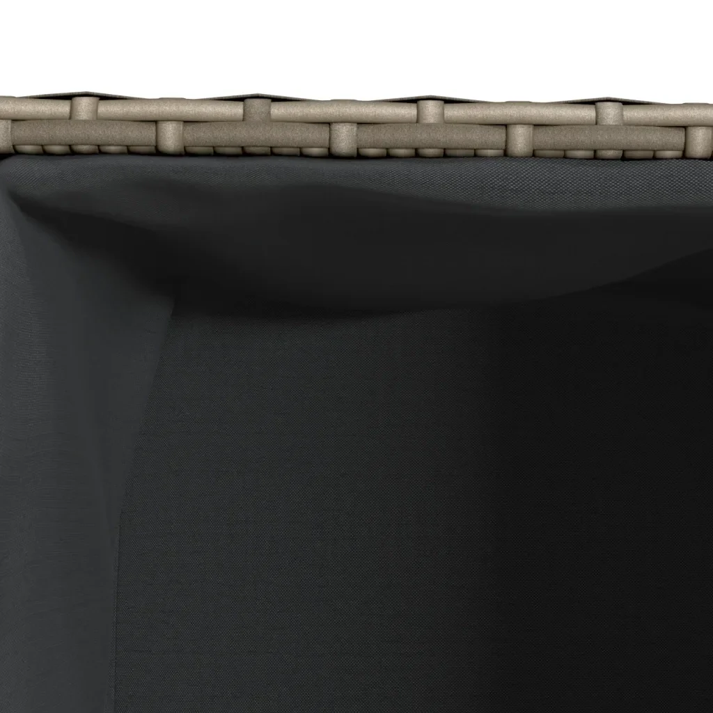 Fioriera da Giardino con 2 Vasi Grigia 72x30x32 cm Polyrattan 366424 - Image 9