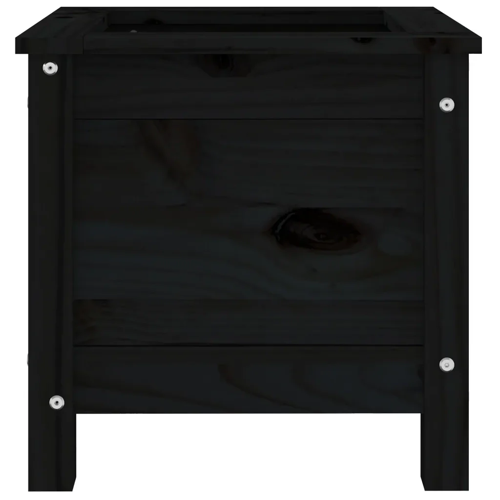 Fioriera da Giardino Nera 40x40x39 cm Legno Massello di Pino 825251 - Image 5
