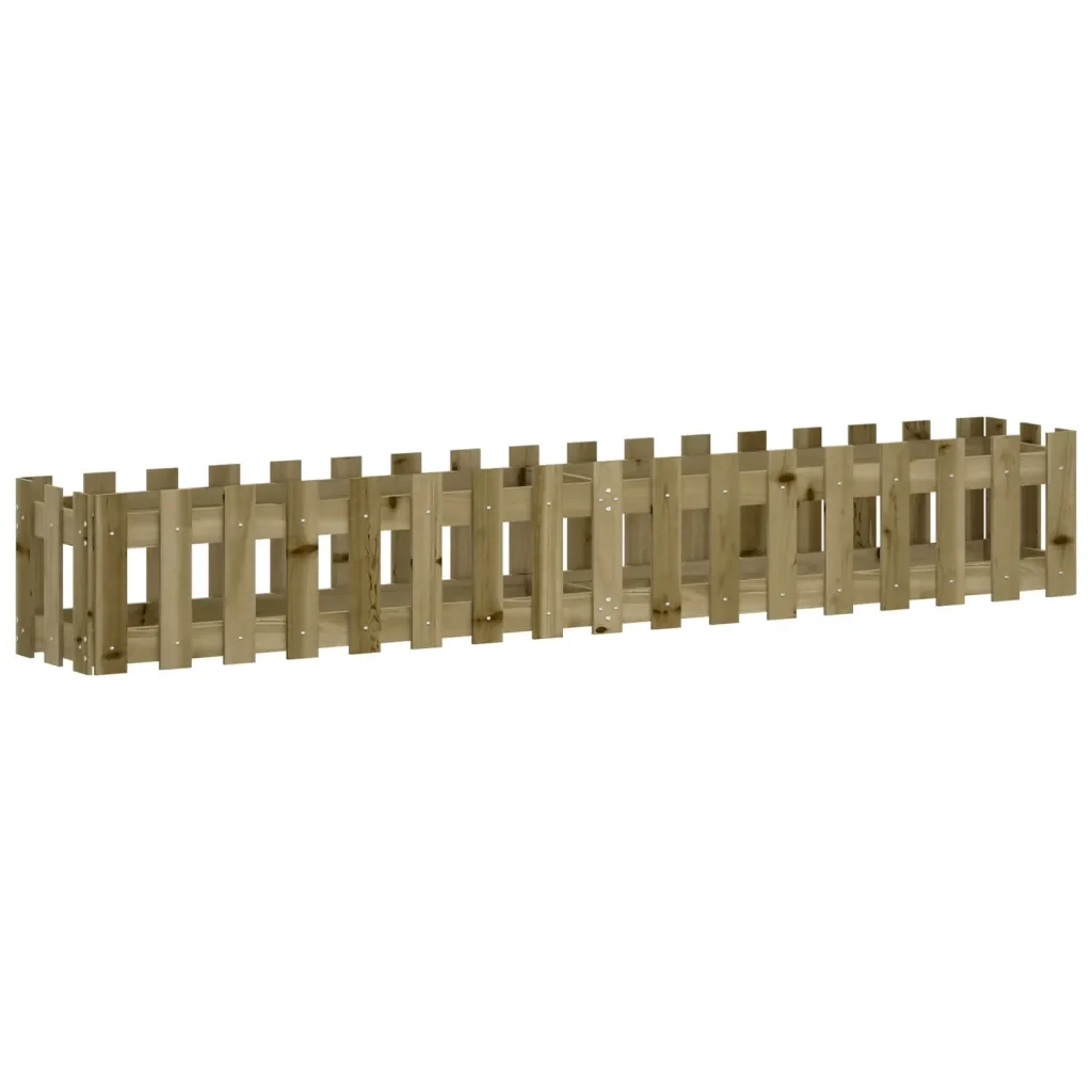 Fioriera da Giardino Recinzione 200x30x30cm in Pino Impregnatocod mxl 107624 - Image 2