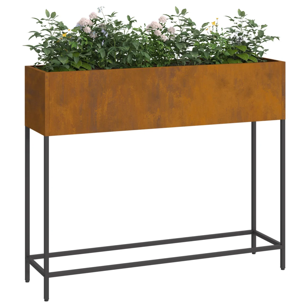Fioriera da Giardino Rialzata 100x26x82 cm Acciaio Resistente - Image 3