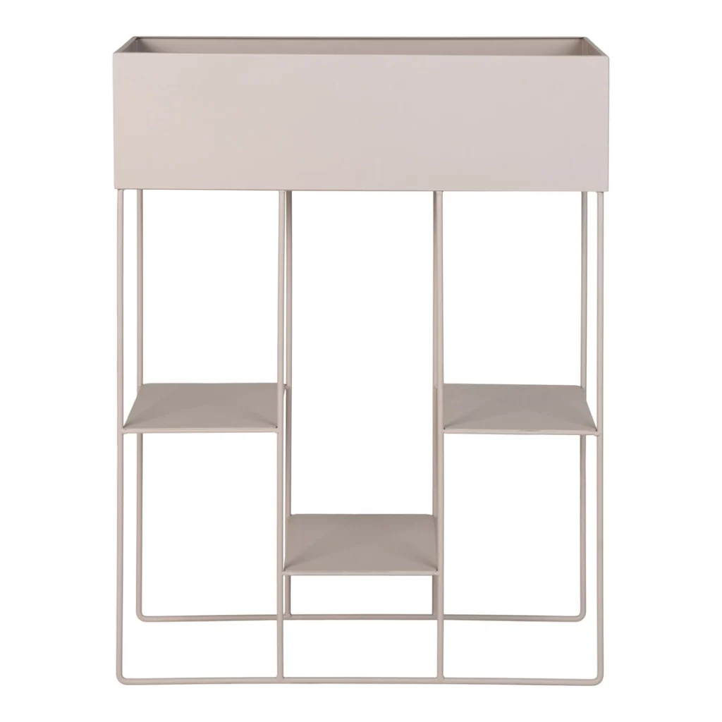 Fioriera Rabo in Acciaio Color Sabbia con 3 Ripiani — 25×60×80 cm