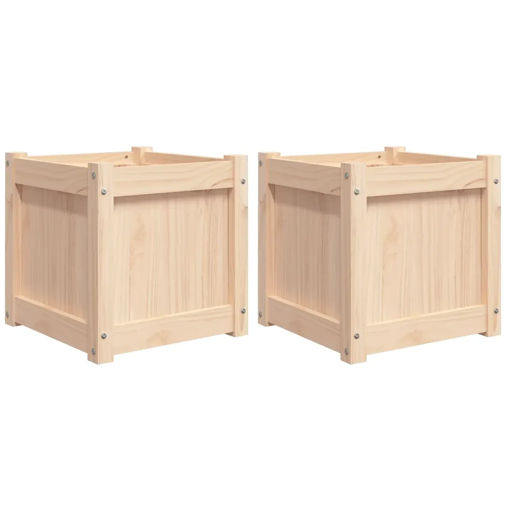 Fioriere da Giardino 2 pz in Legno Massello di Pinocod mxl 132654 - Image 2
