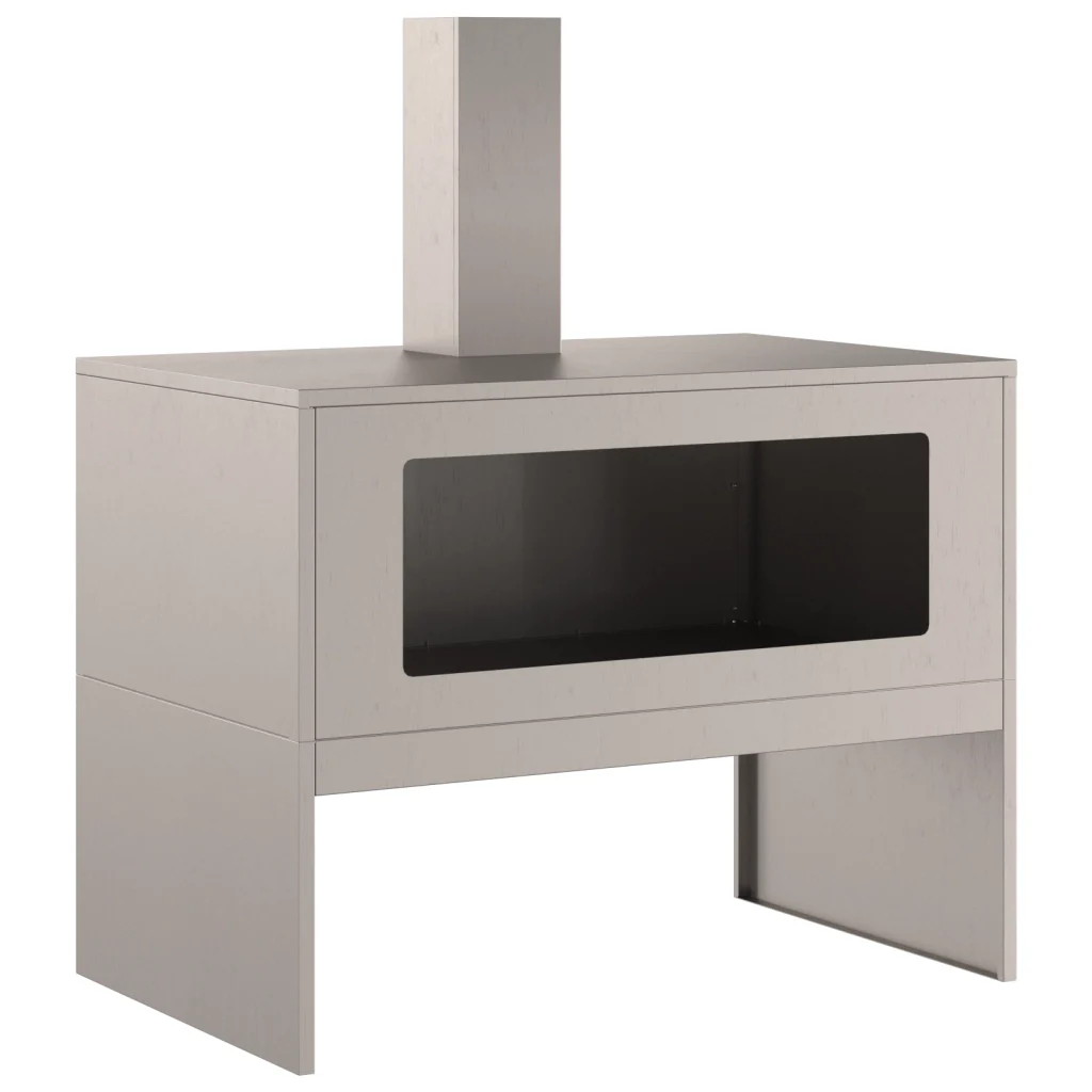 Focolare con Cappa 80x50x96 cm Acciaio Invecchiato - Image 3