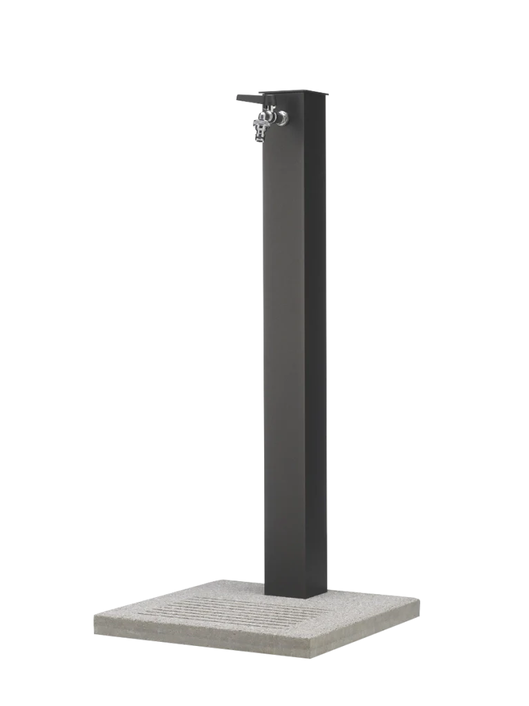 Cheonda - Fontana da esterno con base in cemento e struttura in acciaio zincato Belfer ruggine Colore: Antracite