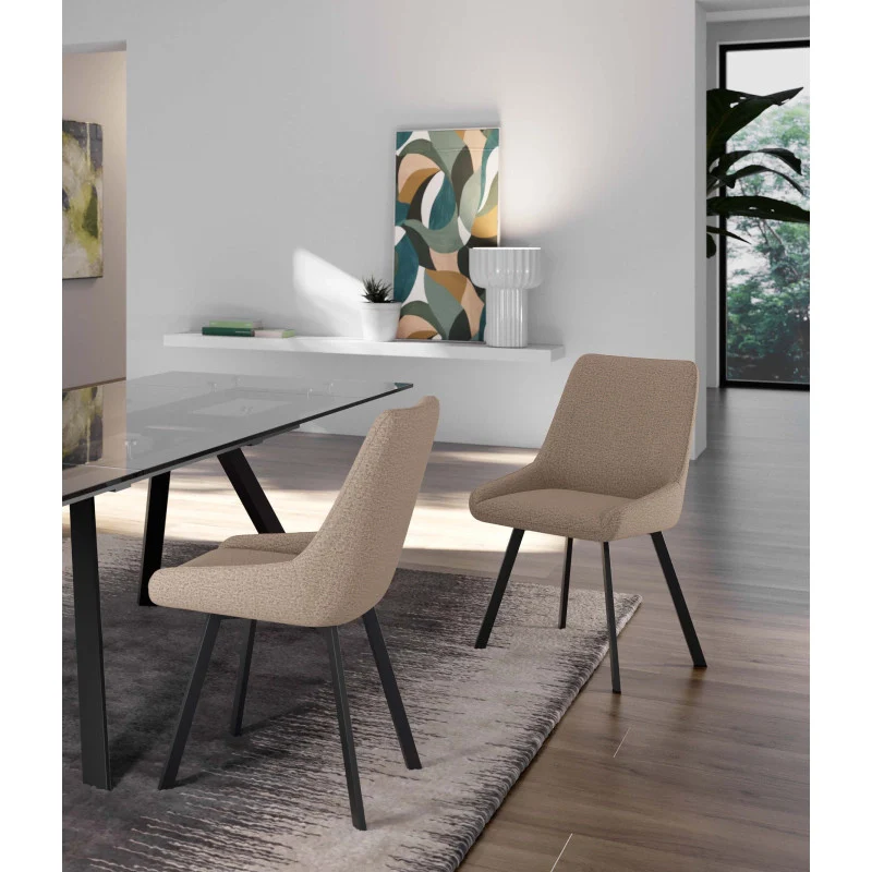Set di 4 Sedie in Microfibra Fox 48cm X 60cm H 87cm Stones - Image 3