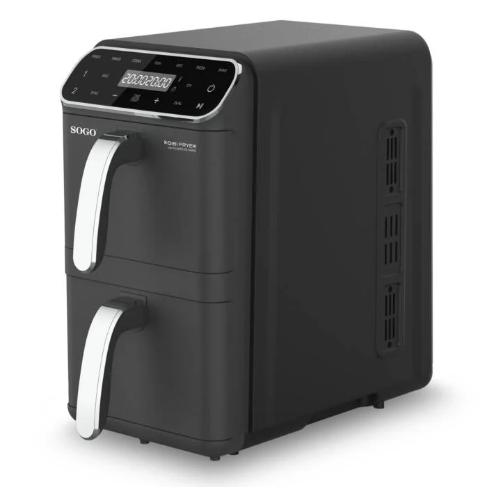 Friggitrice ad aria doppia 11L 1800W con 2 cestelli indipendenti 5,5L, display touch e temperatura fino a 230°C - Sogo - Image 2