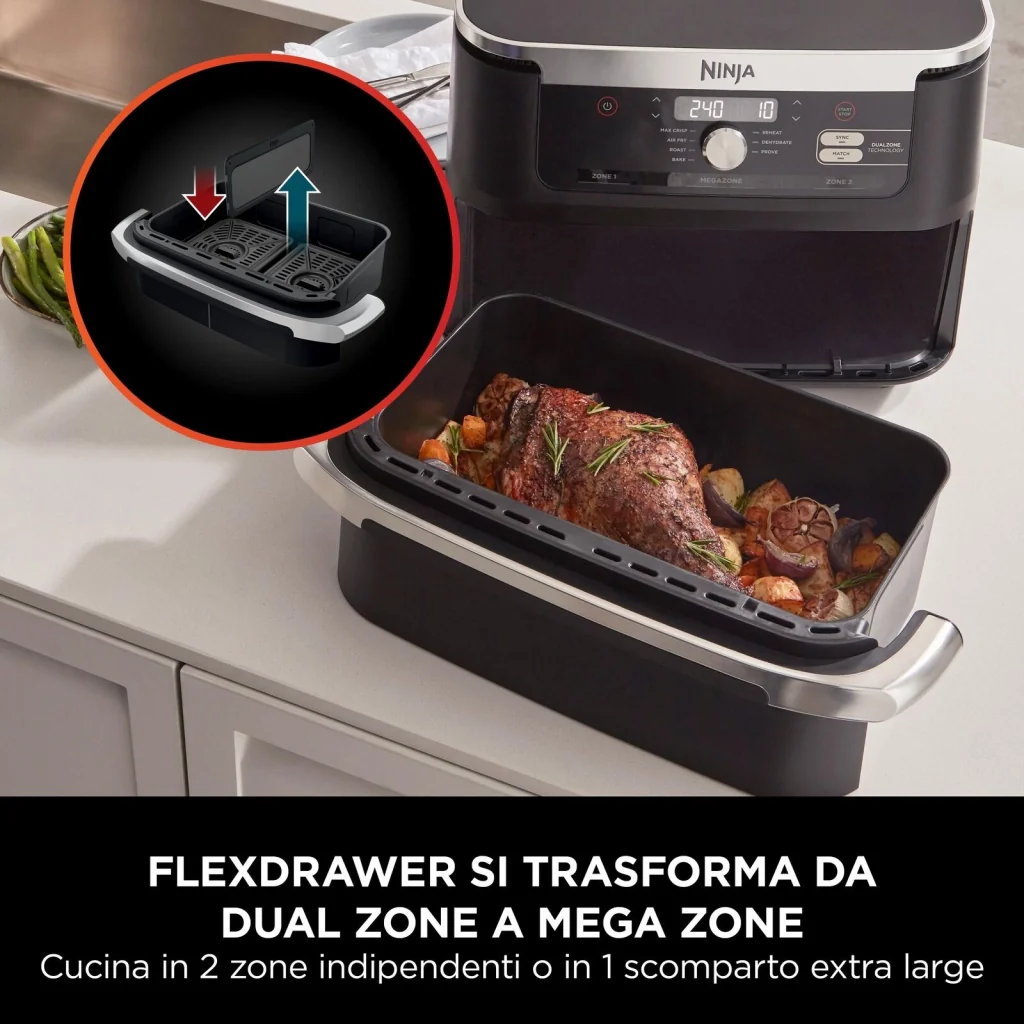Ninja Friggitrice ad aria FlexDrawer da 10,4 L AF500EU - Image 8