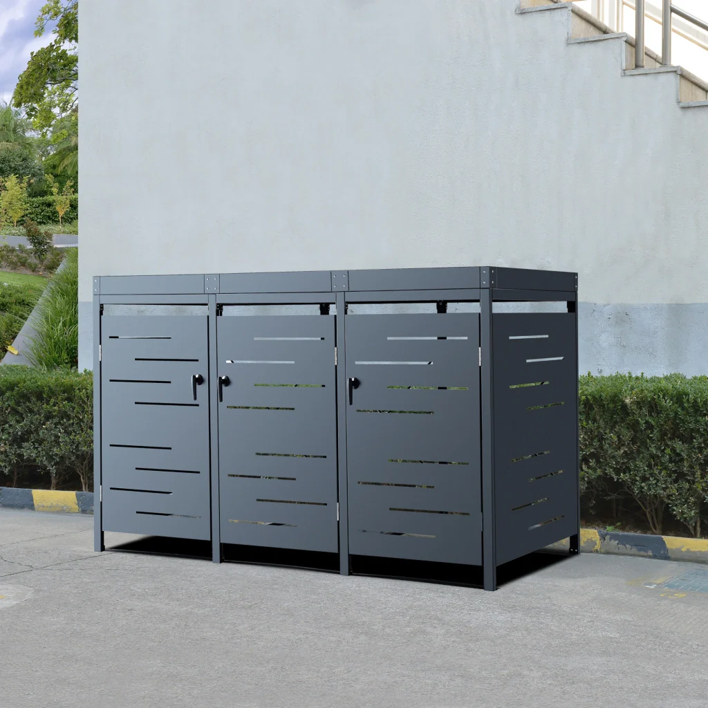 Gabbia Copribidone 'Salching' per 3 Cassonetti da 240 L [en.casa] - Image 2