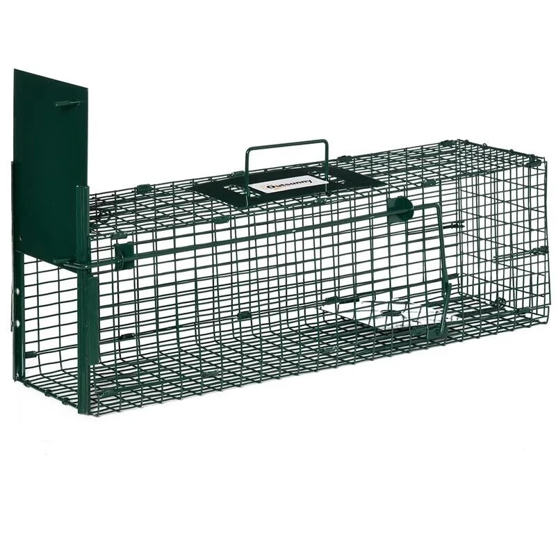 GABBIA TRAPPOLA PER ANIMALI VIVI CON PORTA SINGOLA, 60X18X20CM, VERDE - Image 10