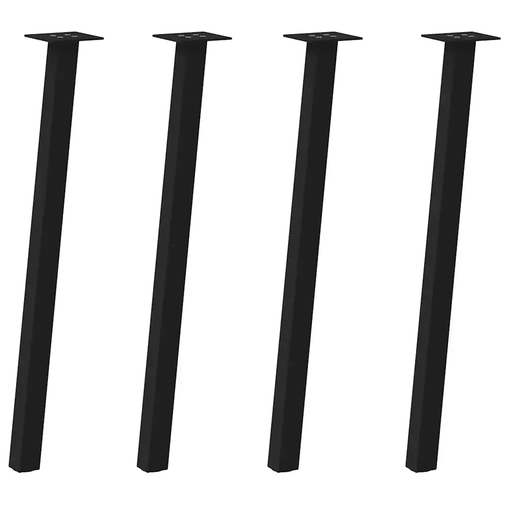 Gambe per tavolo consolle 4 pz nere 72 cm in acciaio 4012492