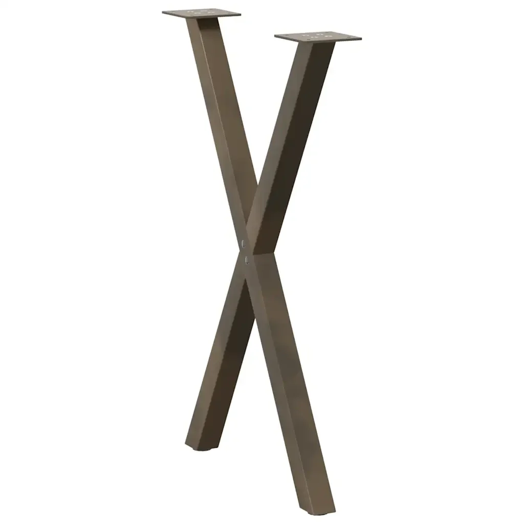 Gambe per tavolo da pranzo a forma di X 2 pz in acciaio naturale 50x(72-73) cm 4012911 - Image 3