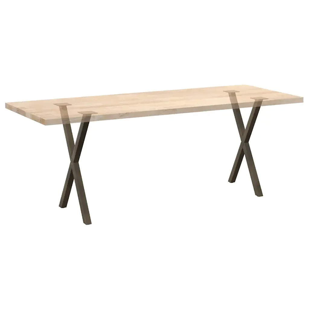 Gambe per tavolo da pranzo a forma di X 2 pz in acciaio naturale 50x(72-73) cm 4012911 - Image 7