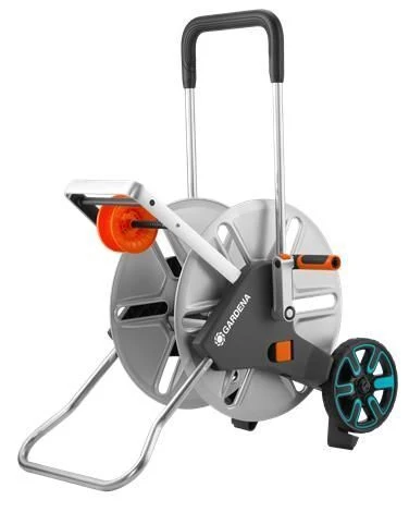 Gardena 18550-20 AquaRoll L Easy Metal Carrello Avvolgitubo Manuale capacita' 100 m con guida tubo colore Nero Acciaio inox - Image 5