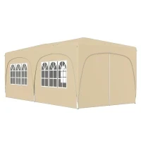 Gazebo Pieghevole 3 x 6m Pop Up, UPF50+ Altezza Regolabile, con Borsa per il Trasporto e Sacchi di Sabbia, Color Sabbia - Image 5