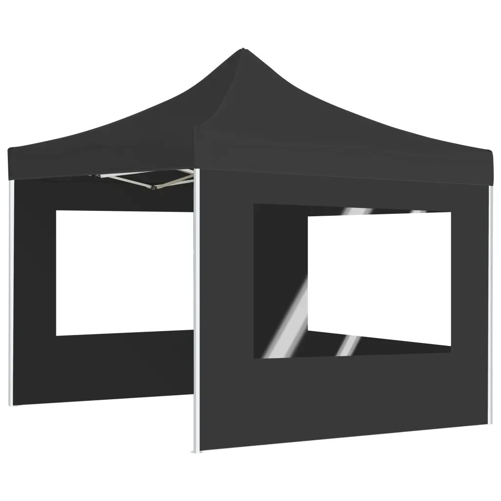 Gazebo Pieghevole con Pareti Alluminio 2x2 m Antracite 48932 - Image 3