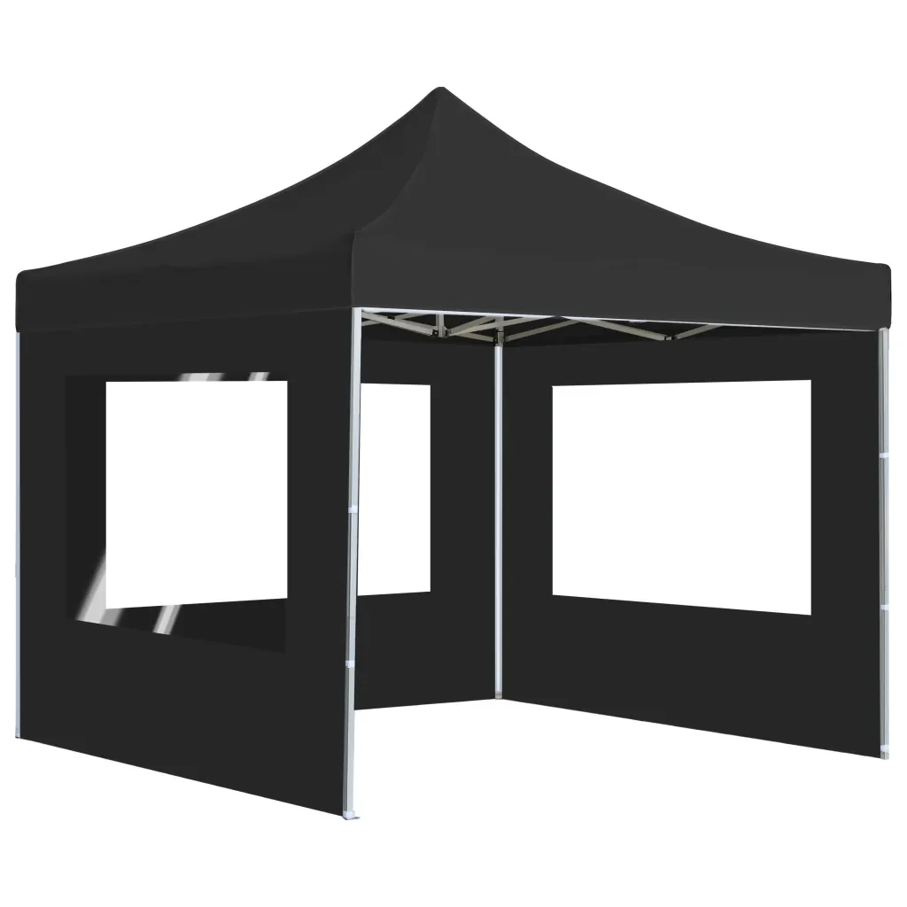 Gazebo Pieghevole con Pareti Alluminio 2x2 m Antracite 48932 - Image 4