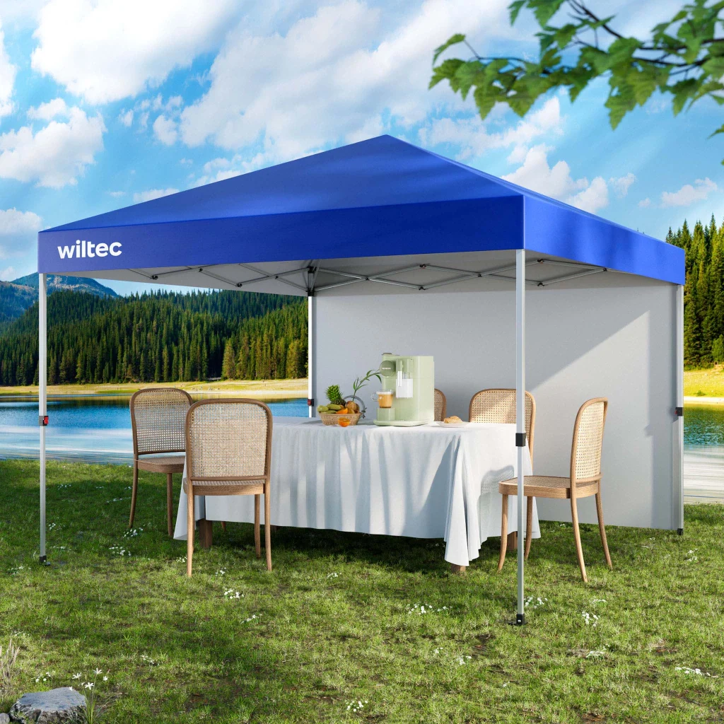 Gazebo pieghevole da giardino, blu 3x3m protezione UV, Tendone per feste - Image 10