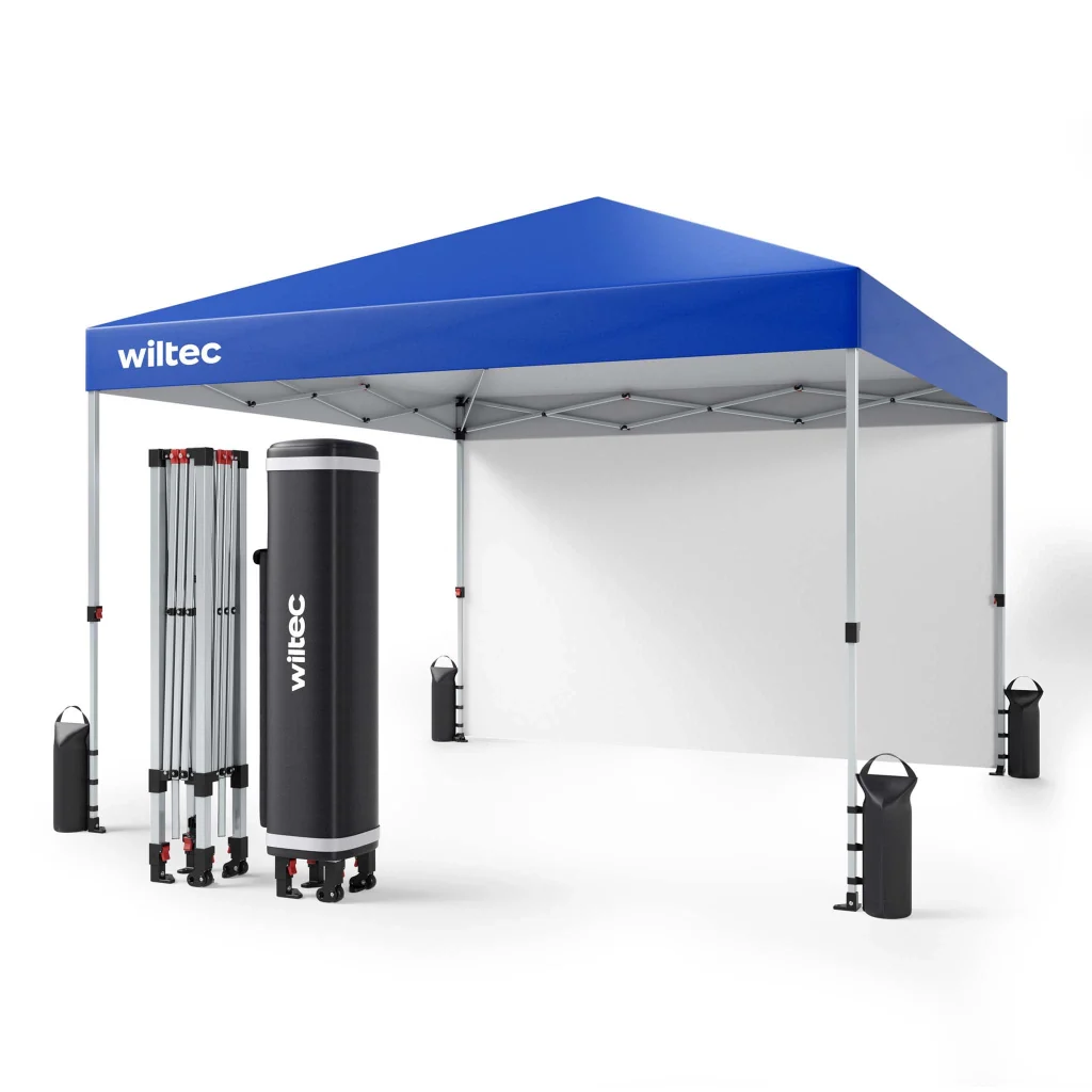 Gazebo pieghevole da giardino, blu 3x3m protezione UV, Tendone per feste - Image 2