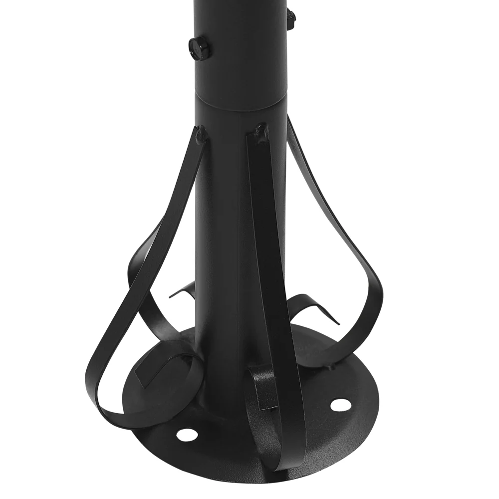 Gazebo Tessuto Grigio Scuro Telaio Acciaio Nero Rotondo 368 cm Tende da Giardino - Image 6