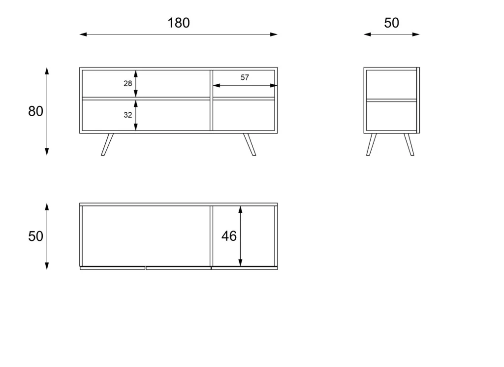 Ginger - Credenza a 3 ante (180 x 80 H cm) in Melaminico Bianco - Image 4