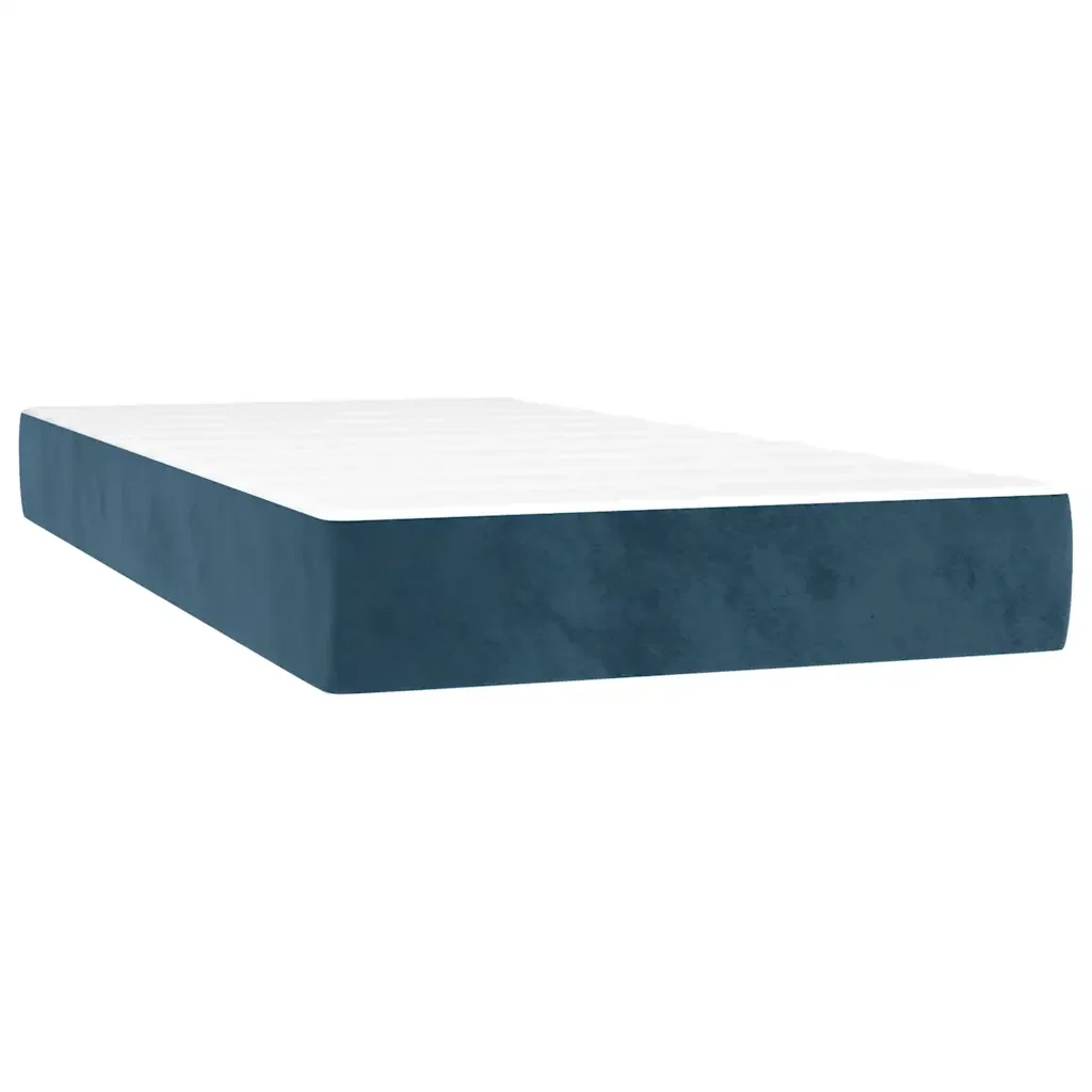 Giroletto a Molle con Materasso Blu Scuro 80x200 cm in Velluto - Image 4