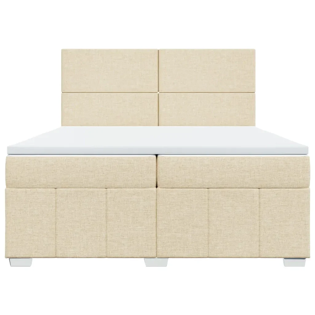 Giroletto a Molle con Materasso Crema 200x200 cm in Tessuto - Image 6