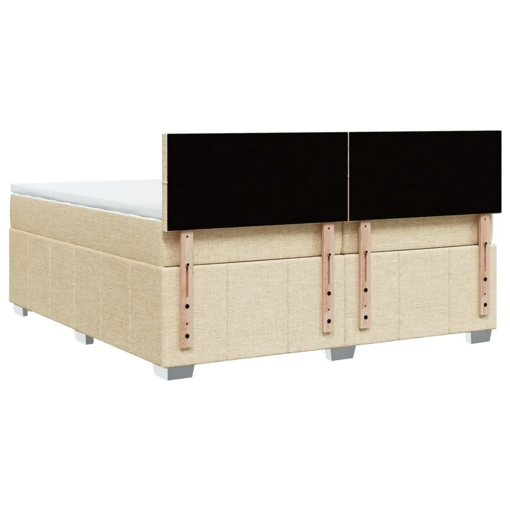 Giroletto a Molle con Materasso Crema 200x200 cm in Tessuto - Image 6