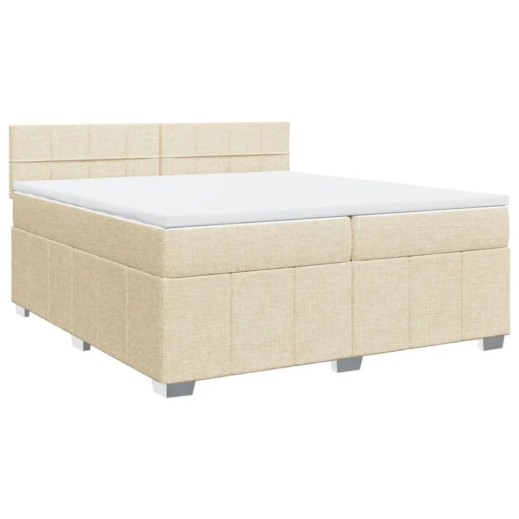 Giroletto a Molle con Materasso Crema 200x200 cm in Tessuto - Image 3