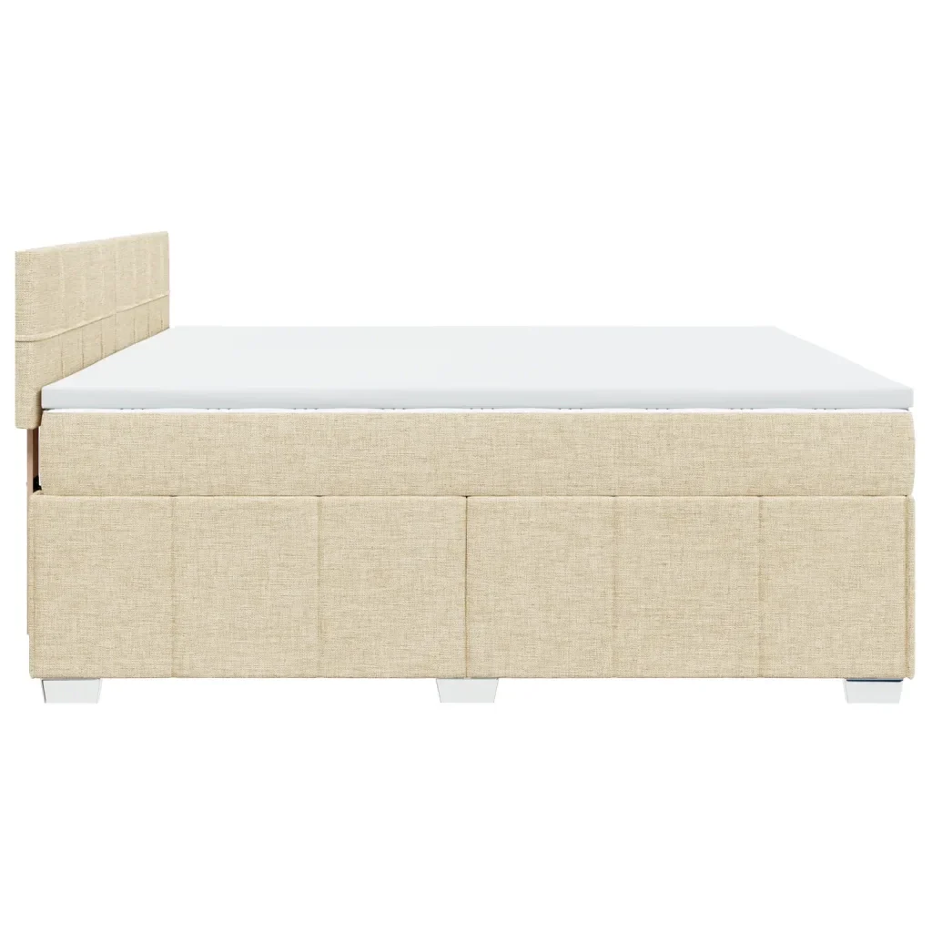Giroletto a Molle con Materasso Crema 200x200 cm in Tessuto - Image 7