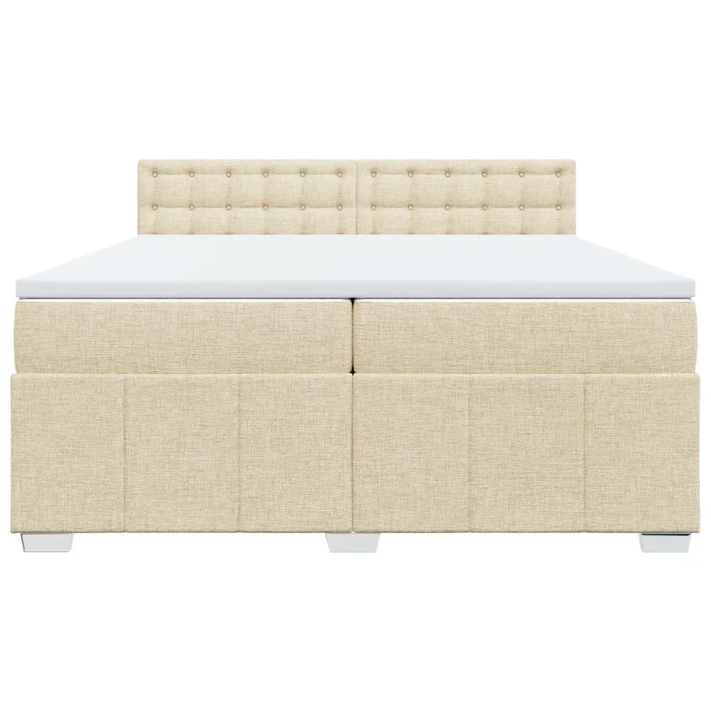 Giroletto a Molle con Materasso Crema 200x200 cm in Tessuto - Image 4