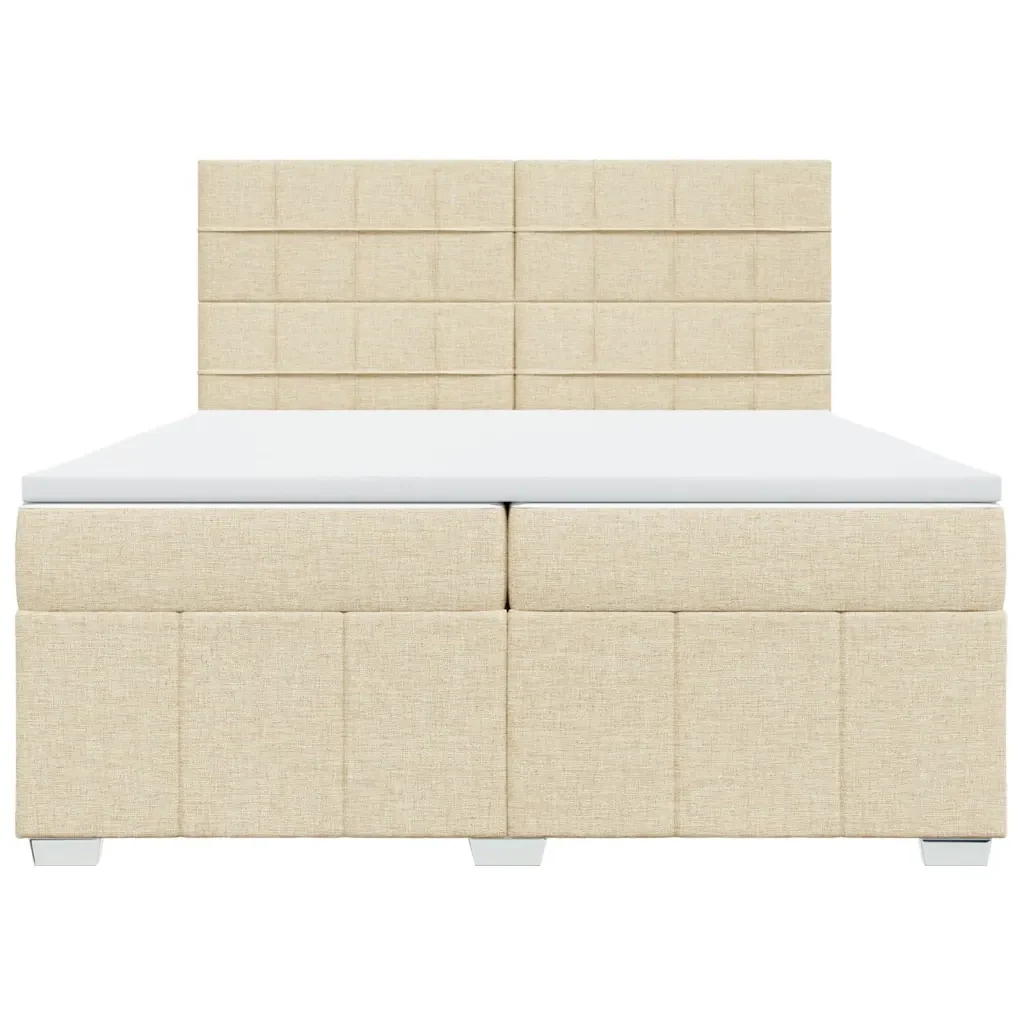 Giroletto a Molle con Materasso Crema 200x200 cm in Tessuto - Image 4