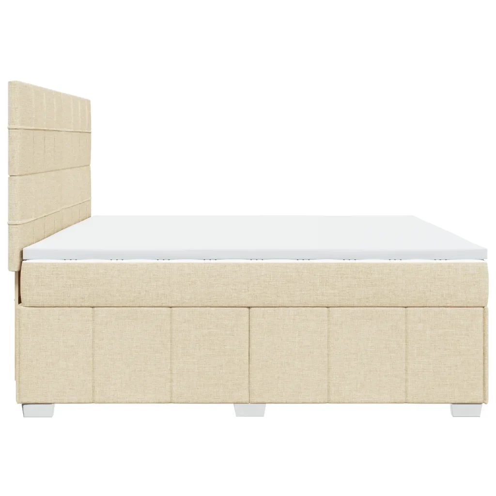 Giroletto a Molle con Materasso Crema 200x200 cm in Tessuto - Image 5
