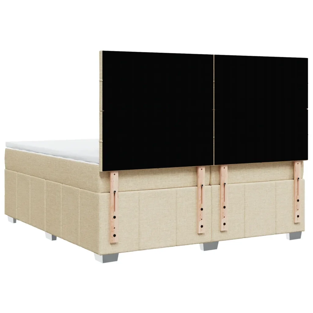 Giroletto a Molle con Materasso Crema 200x200 cm in Tessuto - Image 6