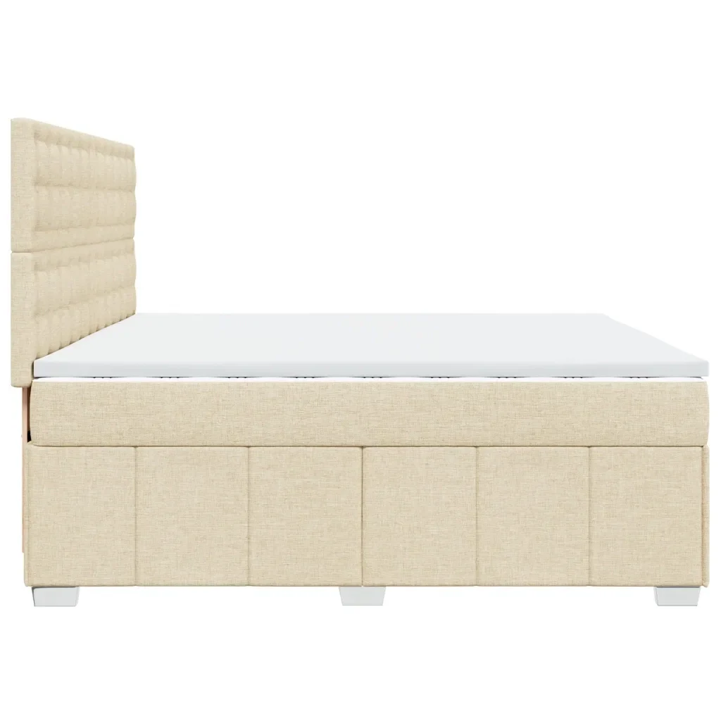 Giroletto a Molle con Materasso Crema 200x200 cm in Tessuto - Image 5