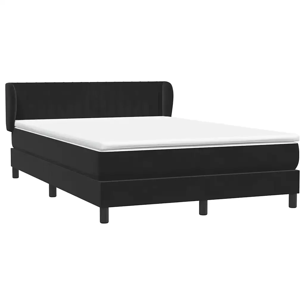 Giroletto a Molle con Materasso Nero 160x210 cm in Velluto 3317699 - Image 4