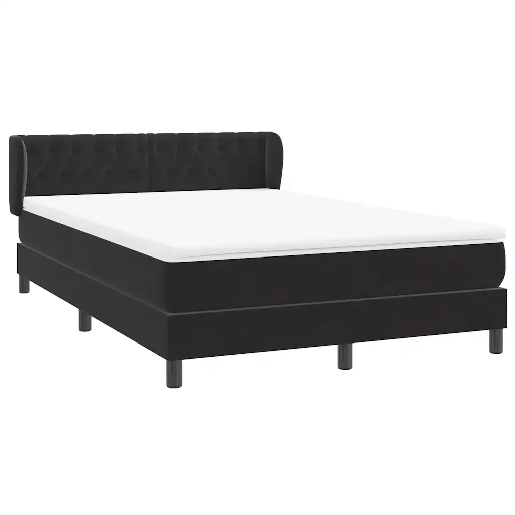 Giroletto a Molle con Materasso Nero 160x210 cm in Velluto 3317783 - Image 4