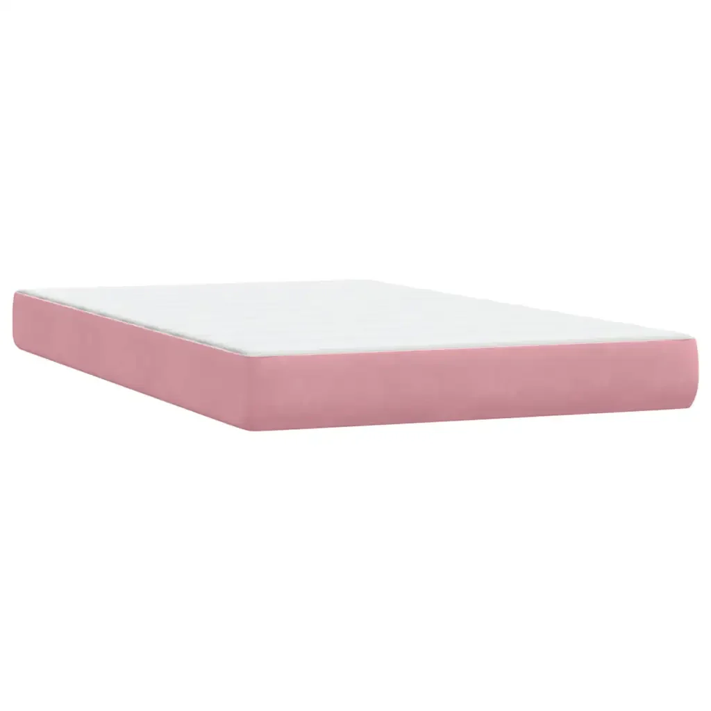Letto a Molle con Materasso e LED Rosa 120x210 cm in Velluto 3316880 - Image 8