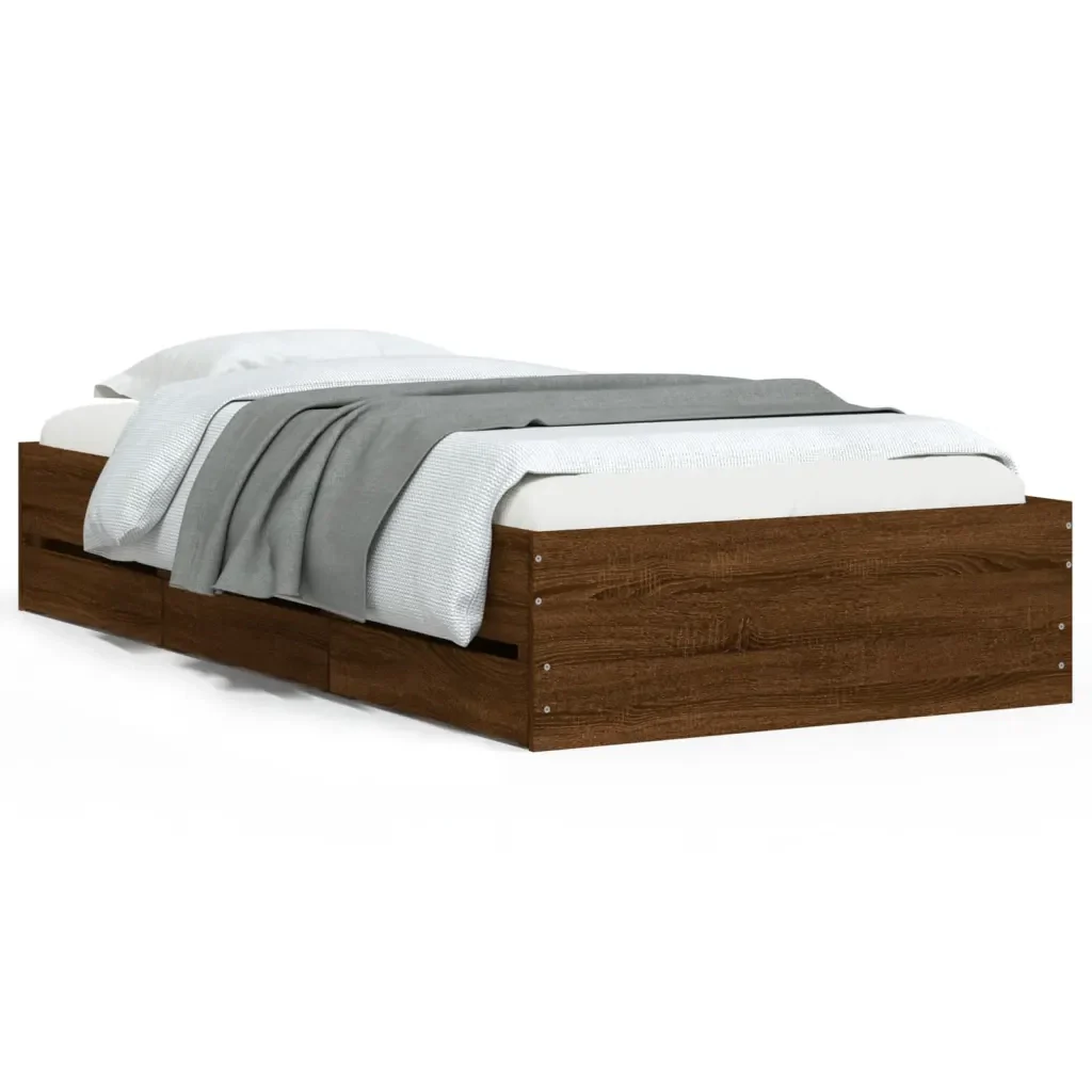 Giroletto Cassetti Rovere Marrone 75x190 cm Legno Multistrato - Image 2