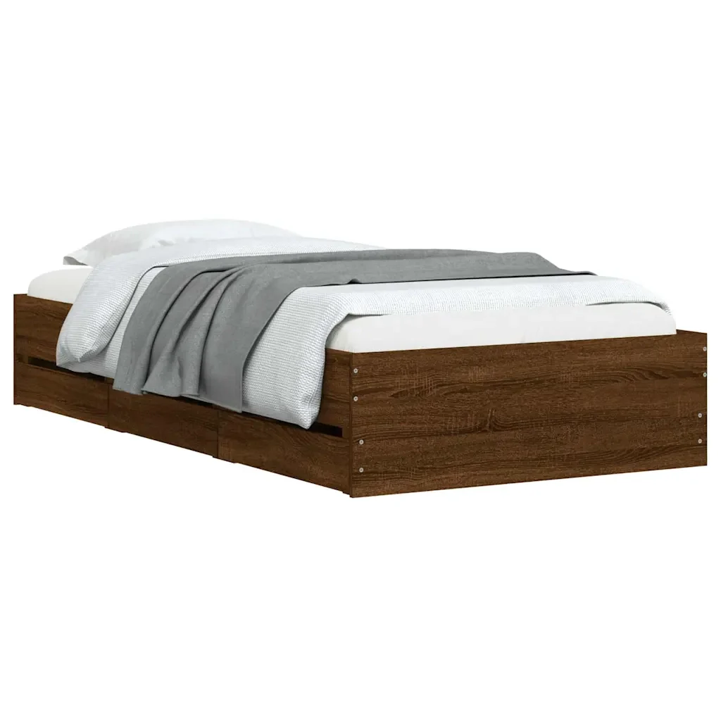 Giroletto Cassetti Rovere Marrone 90x200 cm Legno Multistrato - Image 3