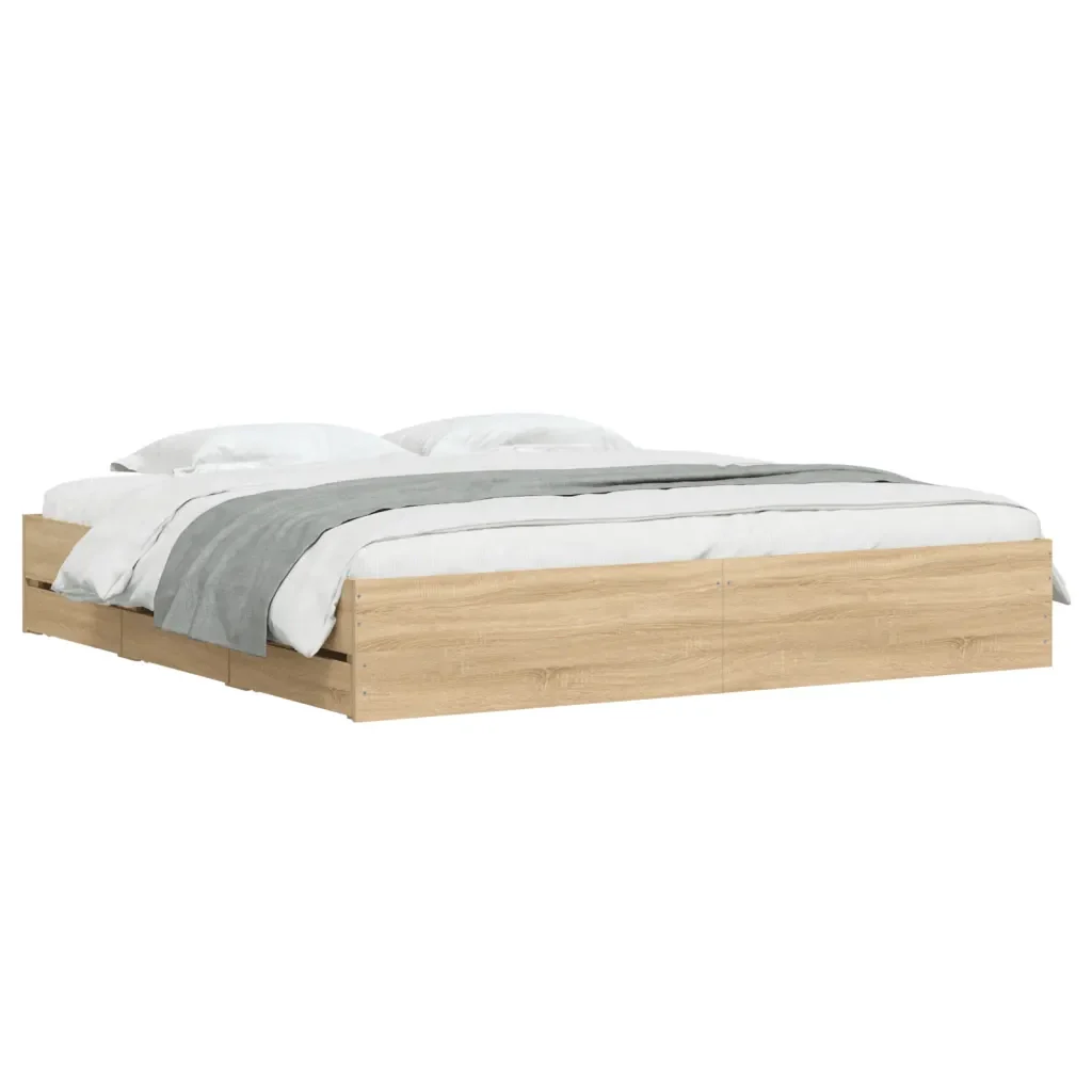 Giroletto Cassetti Rovere Sonoma 200x200 cm Legno Multistrato - Image 3