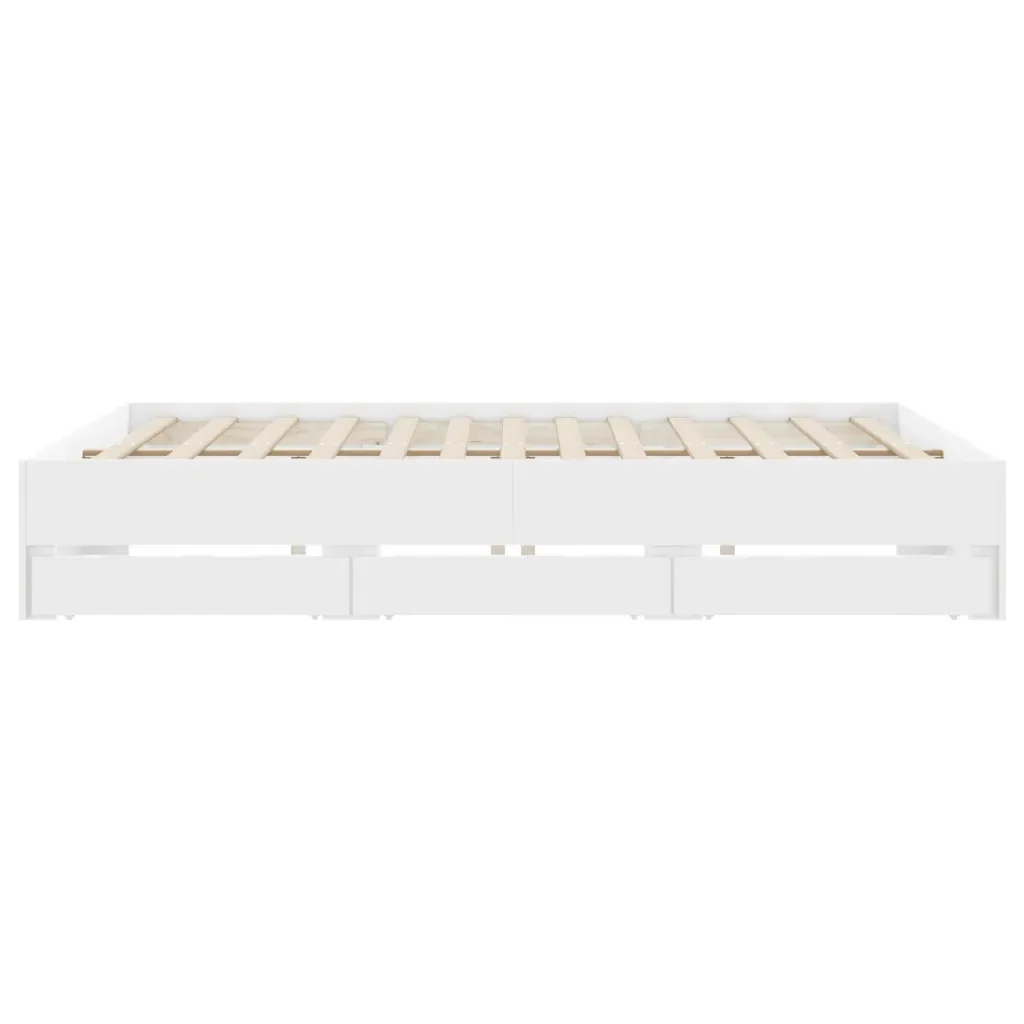 Giroletto con Cassetti Bianco 200x200 cm in Legno Multistrato - Image 4