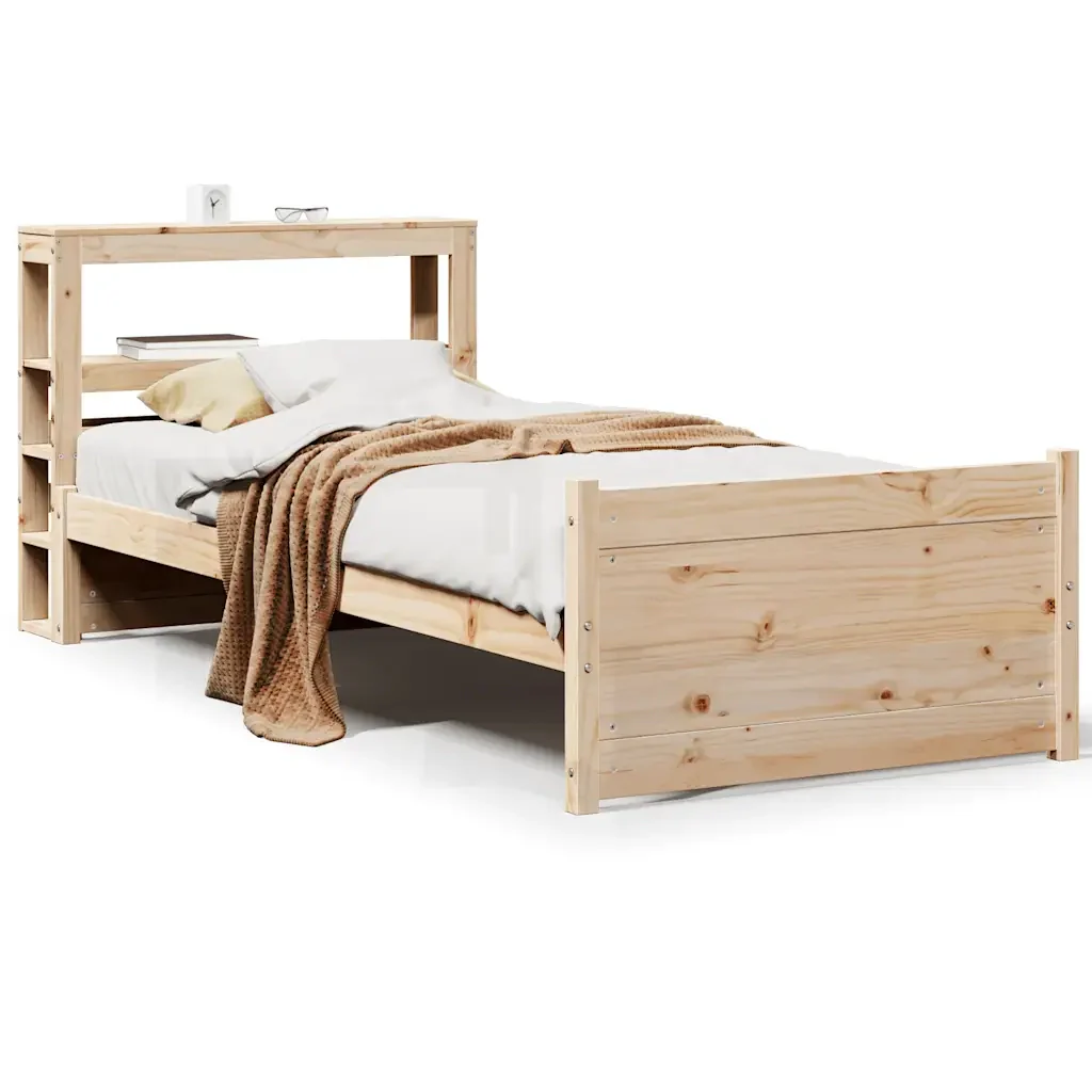 Giroletto con Testiera 90x190 cm in Legno Massello di Pino 3306007 - Image 2