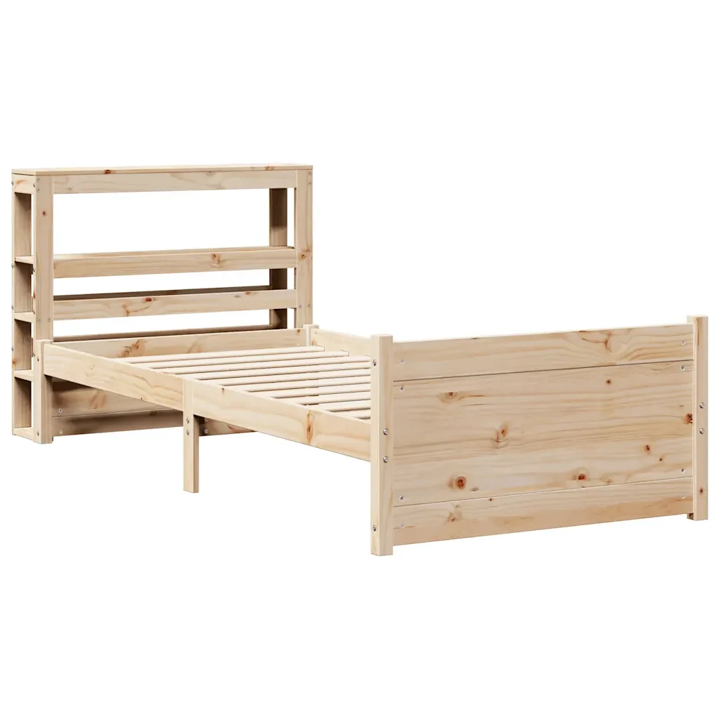 Giroletto con Testiera 90x190 cm in Legno Massello di Pino 3306007 - Image 3