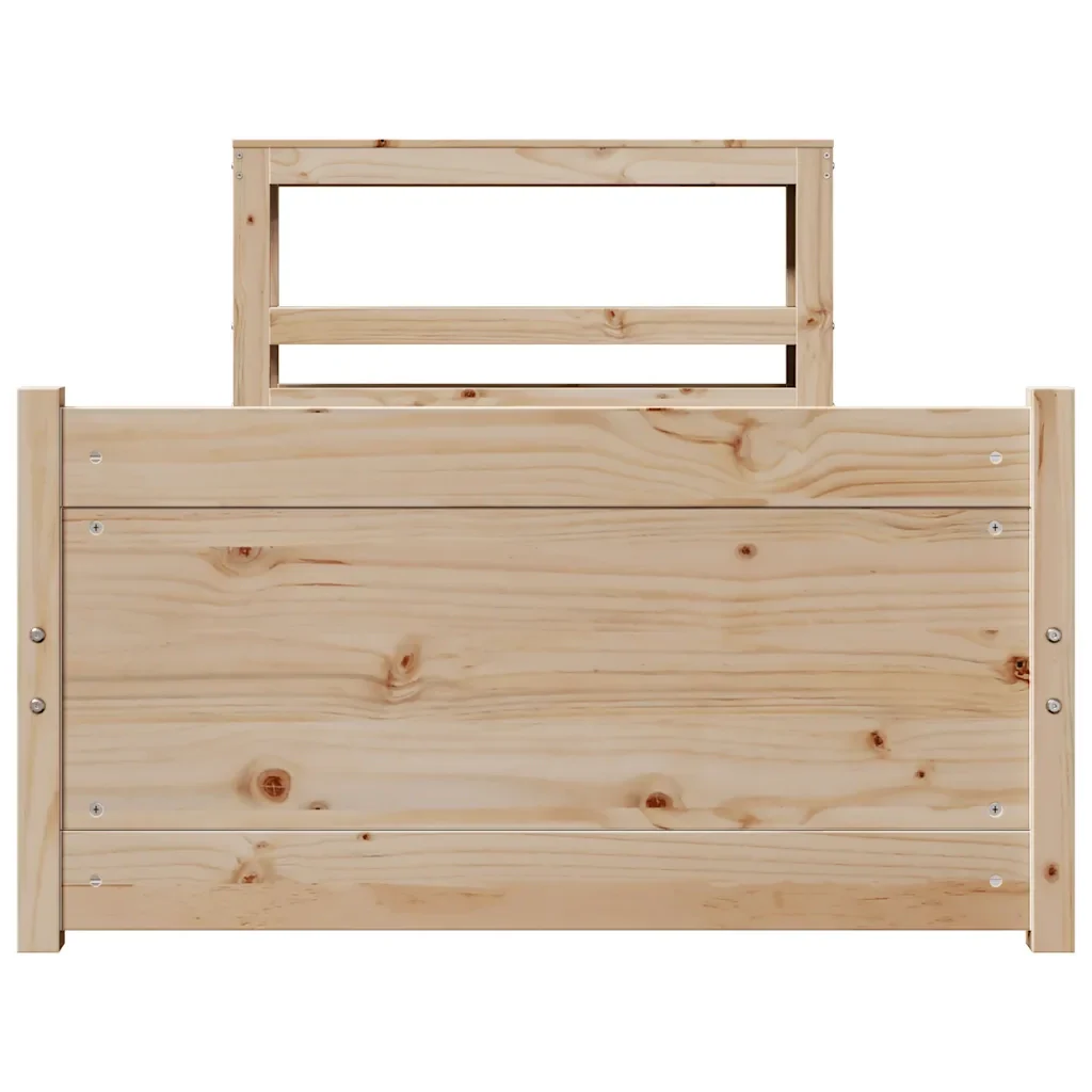 Giroletto con Testiera 90x190 cm in Legno Massello di Pino 3306007 - Image 4