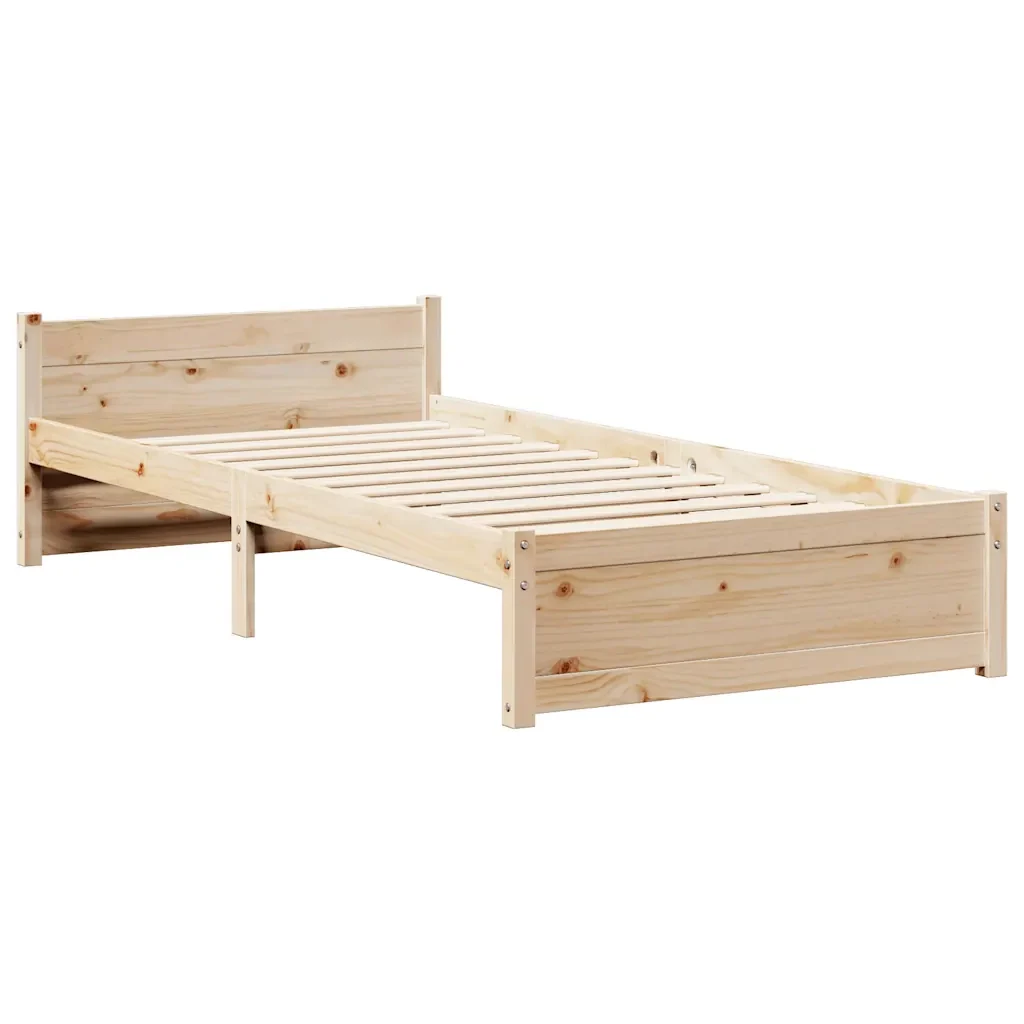 Giroletto con Testiera 90x190 cm in Legno Massello di Pino 3306007 - Image 5