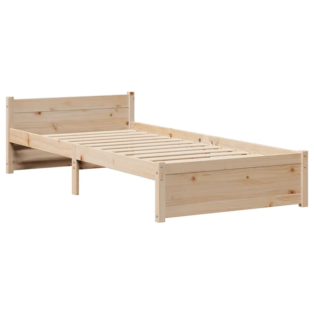 Giroletto con Testiera 90x190 cm in Legno Massello di Pino 3306748 - Image 5