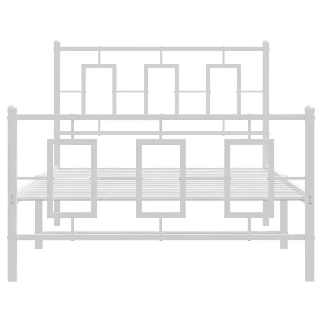 Giroletto con Testiera e Pediera Metallo Bianco 100x200 cm 374303 - Image 5